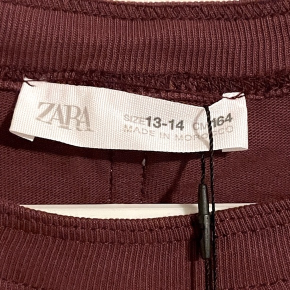 Sz 13-14 164 cm TRUE NEUTRALS EMBROIDERED T-SHIRT Zara monochrome collection - Picture 3 of 7